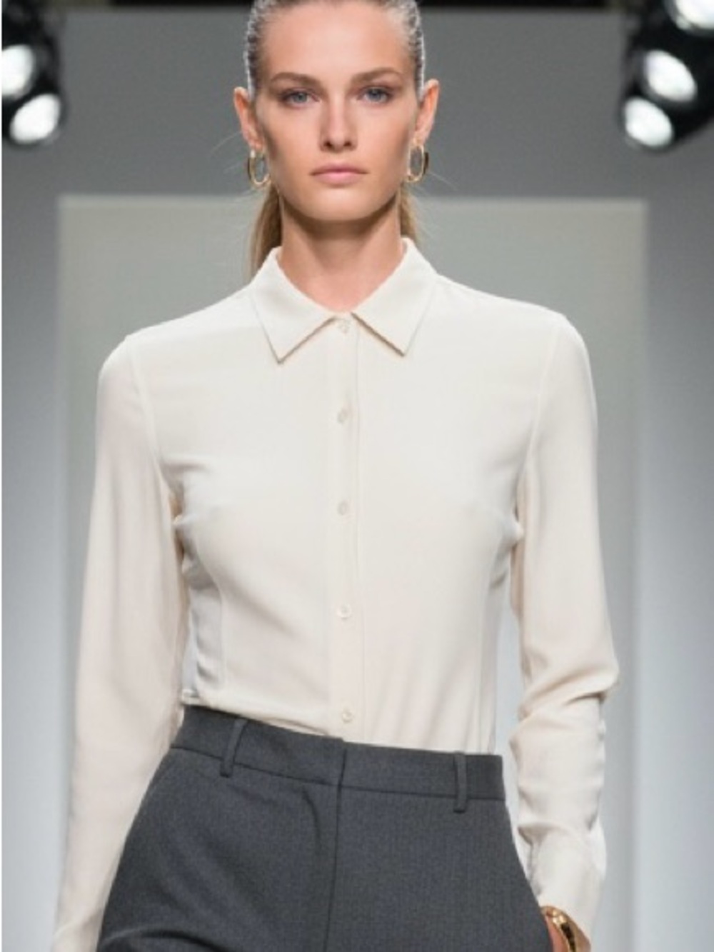 BARNEY'S NEW YORK Cream Button-Down Blouse